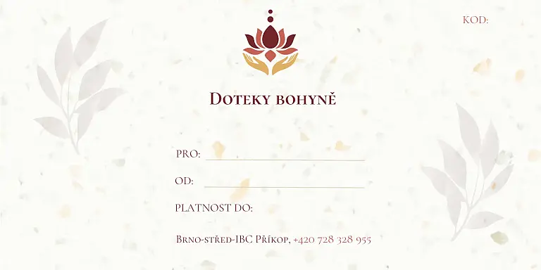 Dárkový poukaz salonu Doteky Bohyně